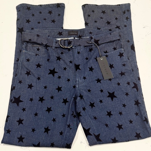 phenom Other - Phenom Los Angeles Dark Blue Demin Boot Cut Jeans with Star Pattern NWT